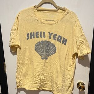 Aerie Yellow 'Shell Yeah' Short Sleeve Tee